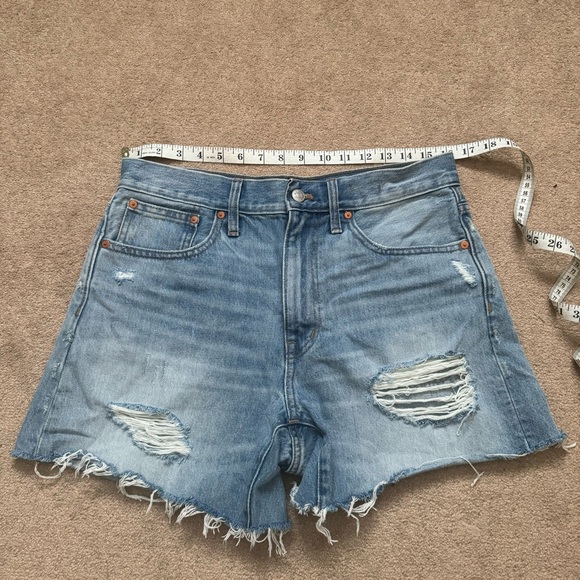 Madewell Relaxed Mid-Length Denim Shorts Steenwick Wash Ripped Edition size 28 - Picture 8 of 14